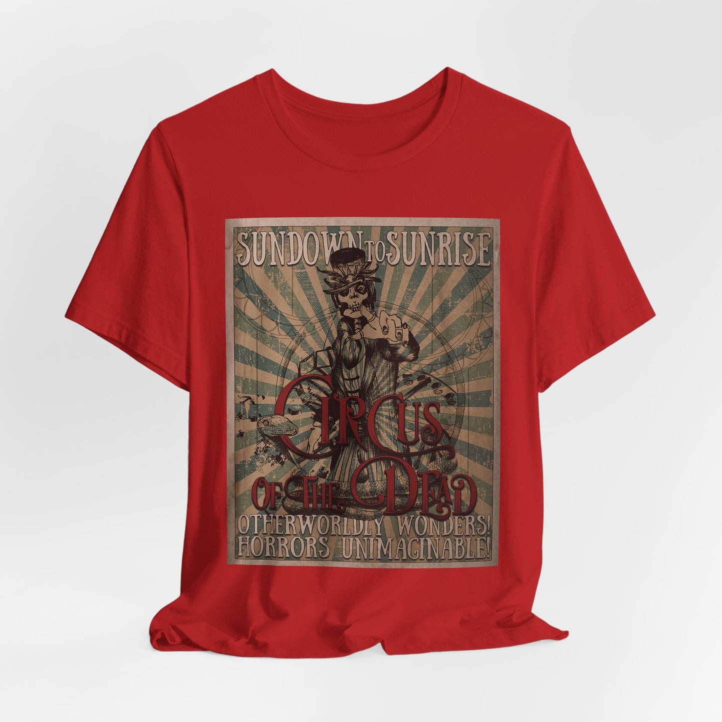 Vintage Circus Skull Tee — 'Circus of the Dead' Gothic Poster T-Shirt