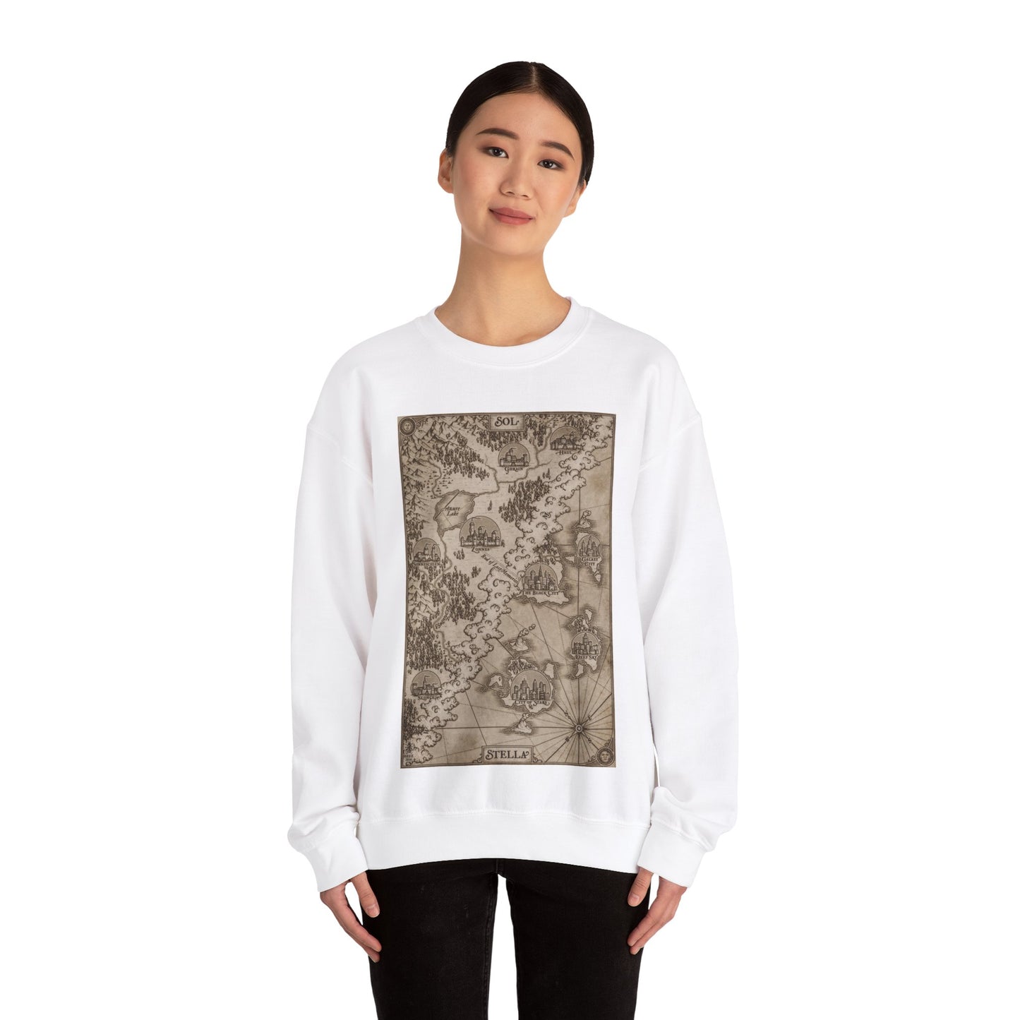 Stella and Sol Map Crewneck Sweatshirt