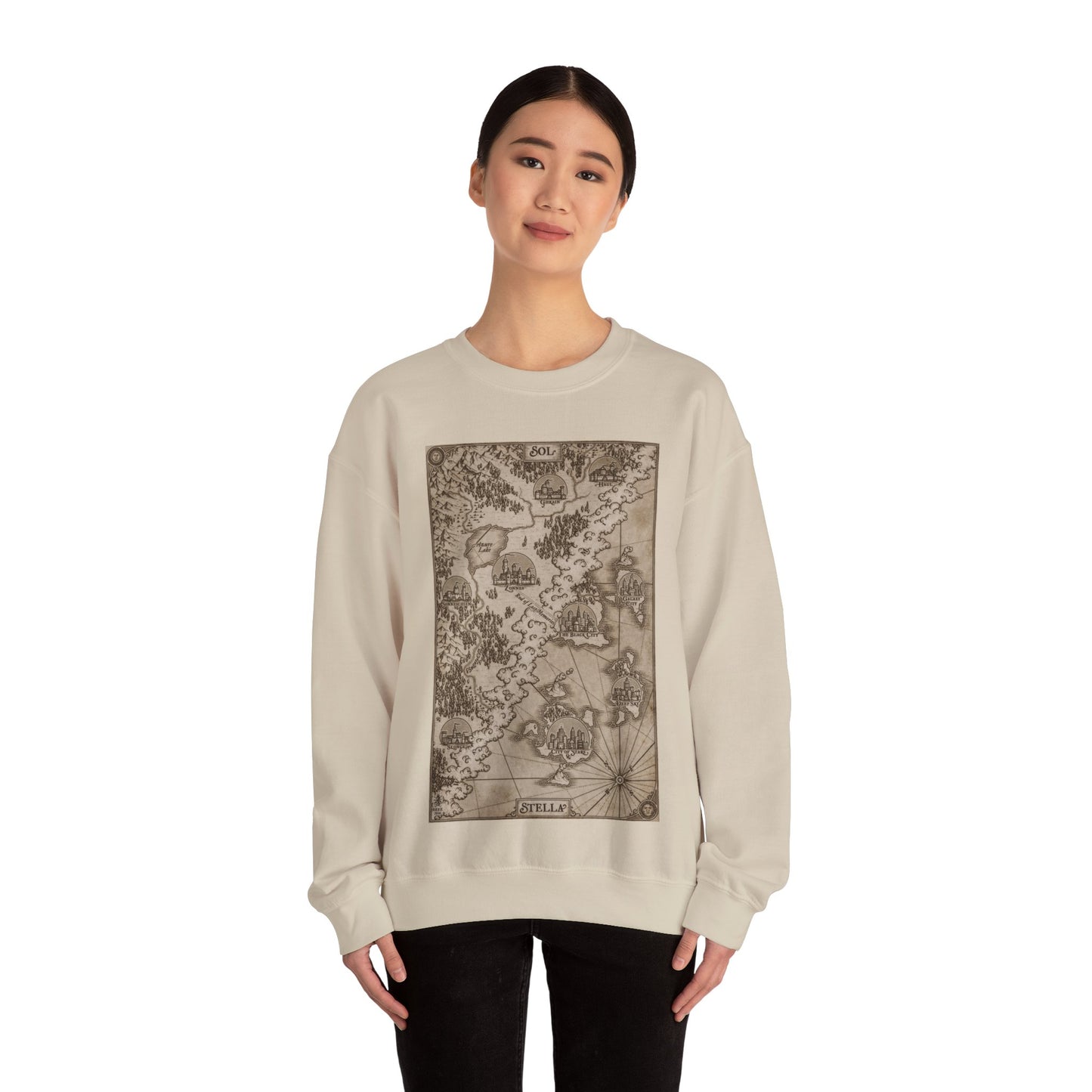 Stella and Sol Map Crewneck Sweatshirt