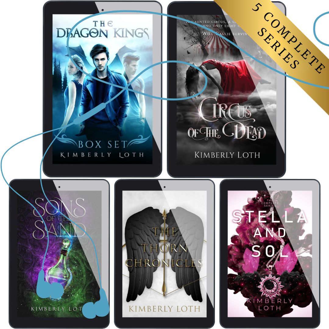 5 covers representing 5 complete series by Kimberly Loth