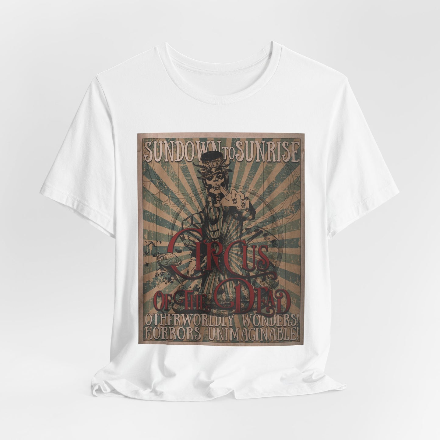 Vintage Circus Skull Tee — 'Circus of the Dead' Gothic Poster T-Shirt