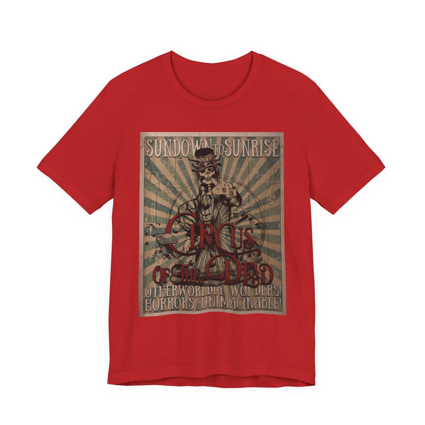 Vintage Circus Skull Tee — 'Circus of the Dead' Gothic Poster T-Shirt