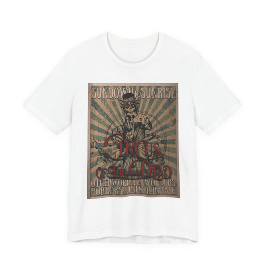 Vintage Circus Skull Tee — 'Circus of the Dead' Gothic Poster T-Shirt