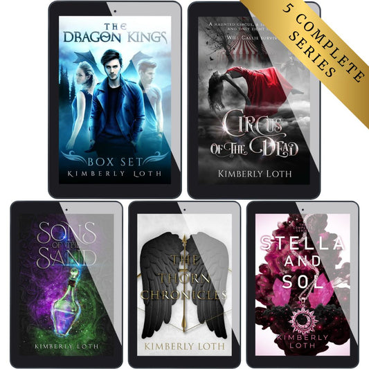 5 covers representing 5 complete series by Kimberly Loth